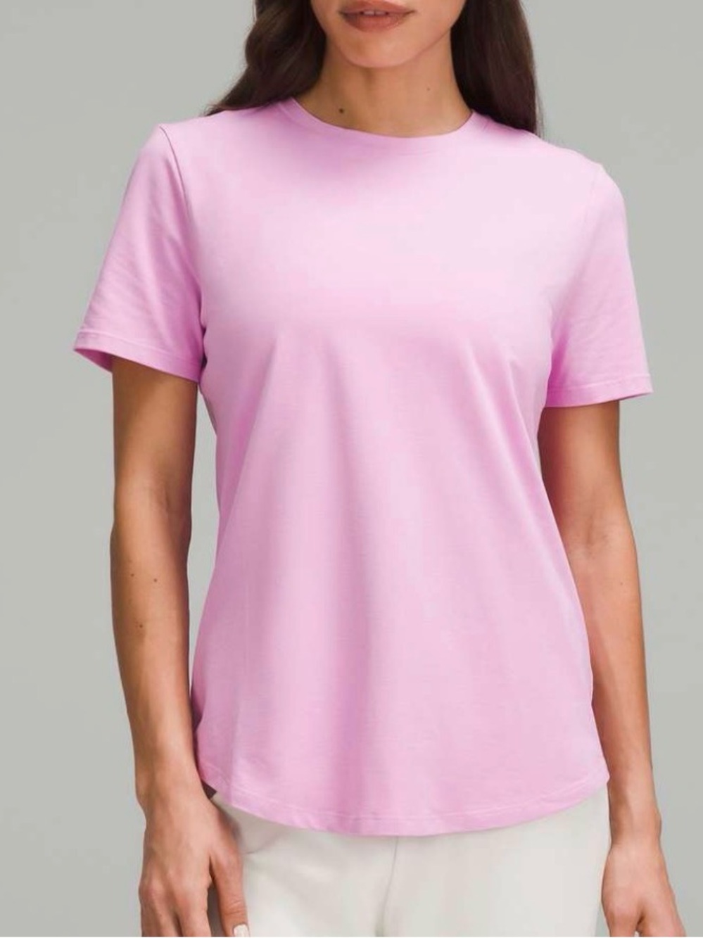 lululemon athletica Love Light Pink Short Sleeve Curved Hem Crew Tee Sz S